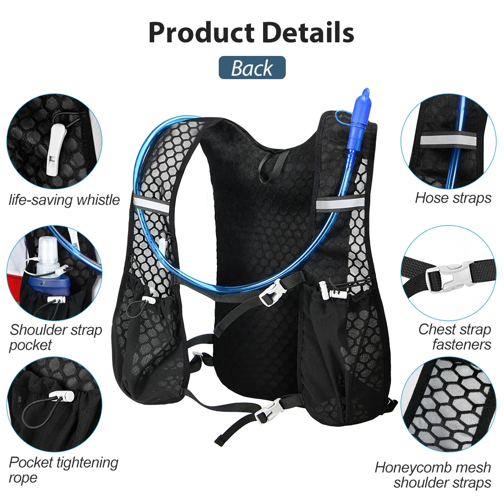 Picture 6: NEWBOLER Breathable Hydration Vest Trail Running Backpacks Lightweight Cycling Run Jogging Marathon Backpack Riding Climbing Bag
