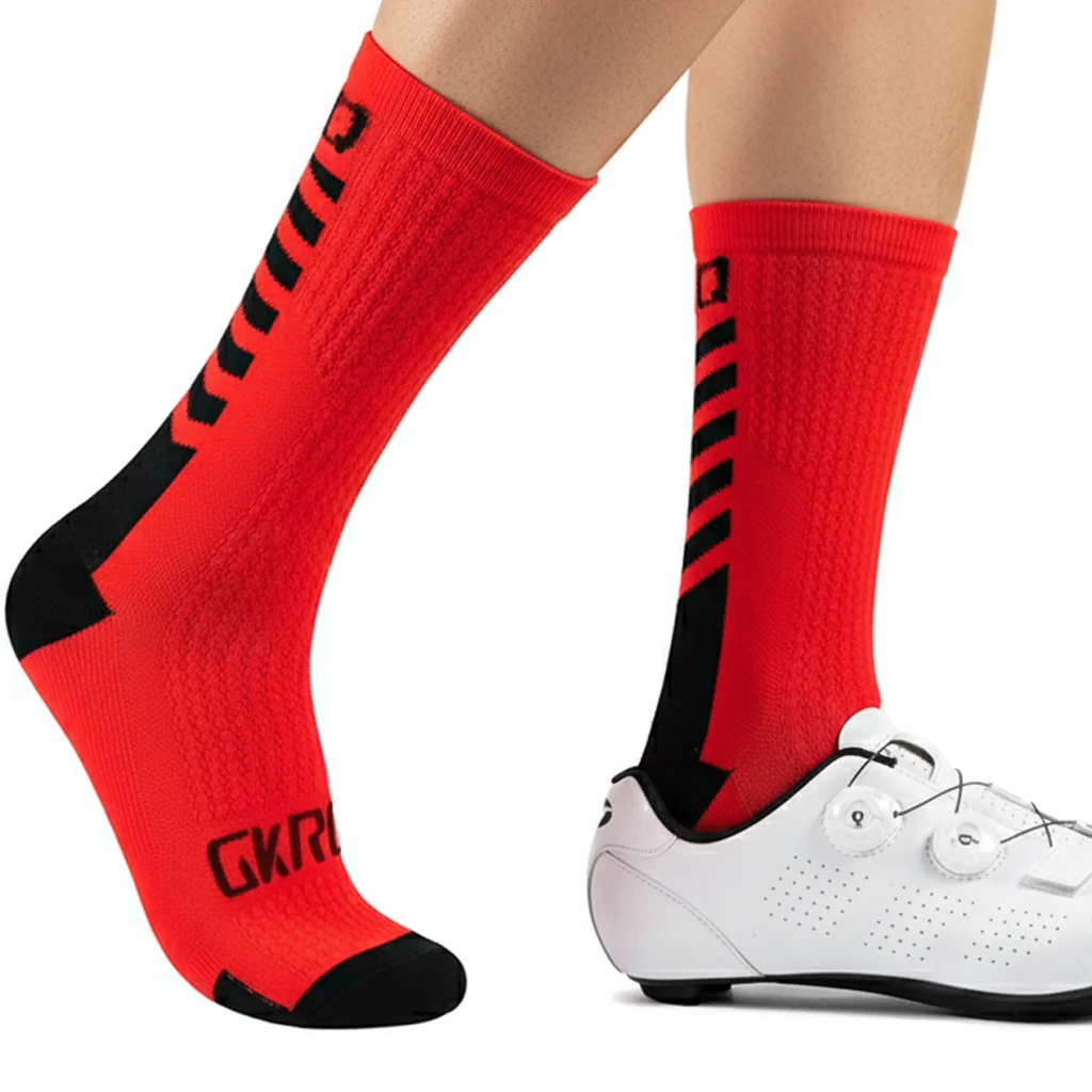 

Велосипедные носки GKRQ, мужской комплект, велосипедные футбольные носки, мужские компрессионные женские дорожные велосипедные Профессиональные черные темные до колена