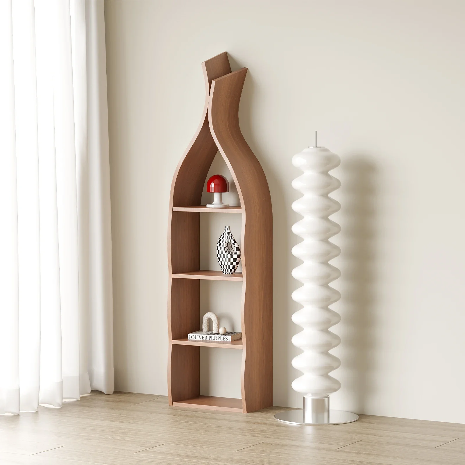 

Special-shaped wall shelf Solid wood multi-functional cabinet Partition display cabinet