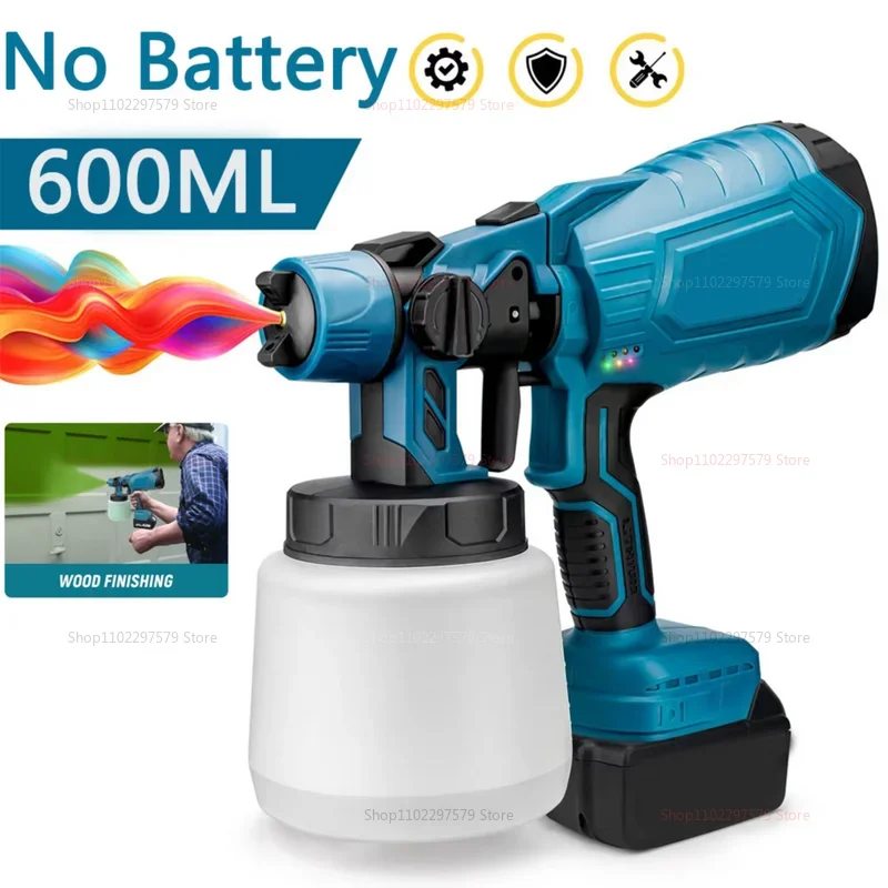 Pulverizador de pintura inalámbrico con batería de 18V para vallas, muebles, gabinetes, paredes, sin batería incluida, herramientas de renovación de pintura para el hogar