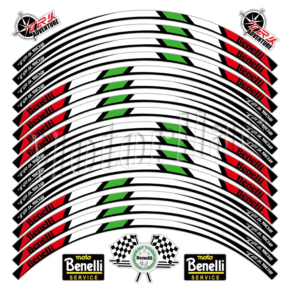 Motorcycle Reflective Wheel Rim Sticker Decal Hub Stripe Tape Accessories Waterproof For Benelli TRK 502 TRK502 trk 502 2023