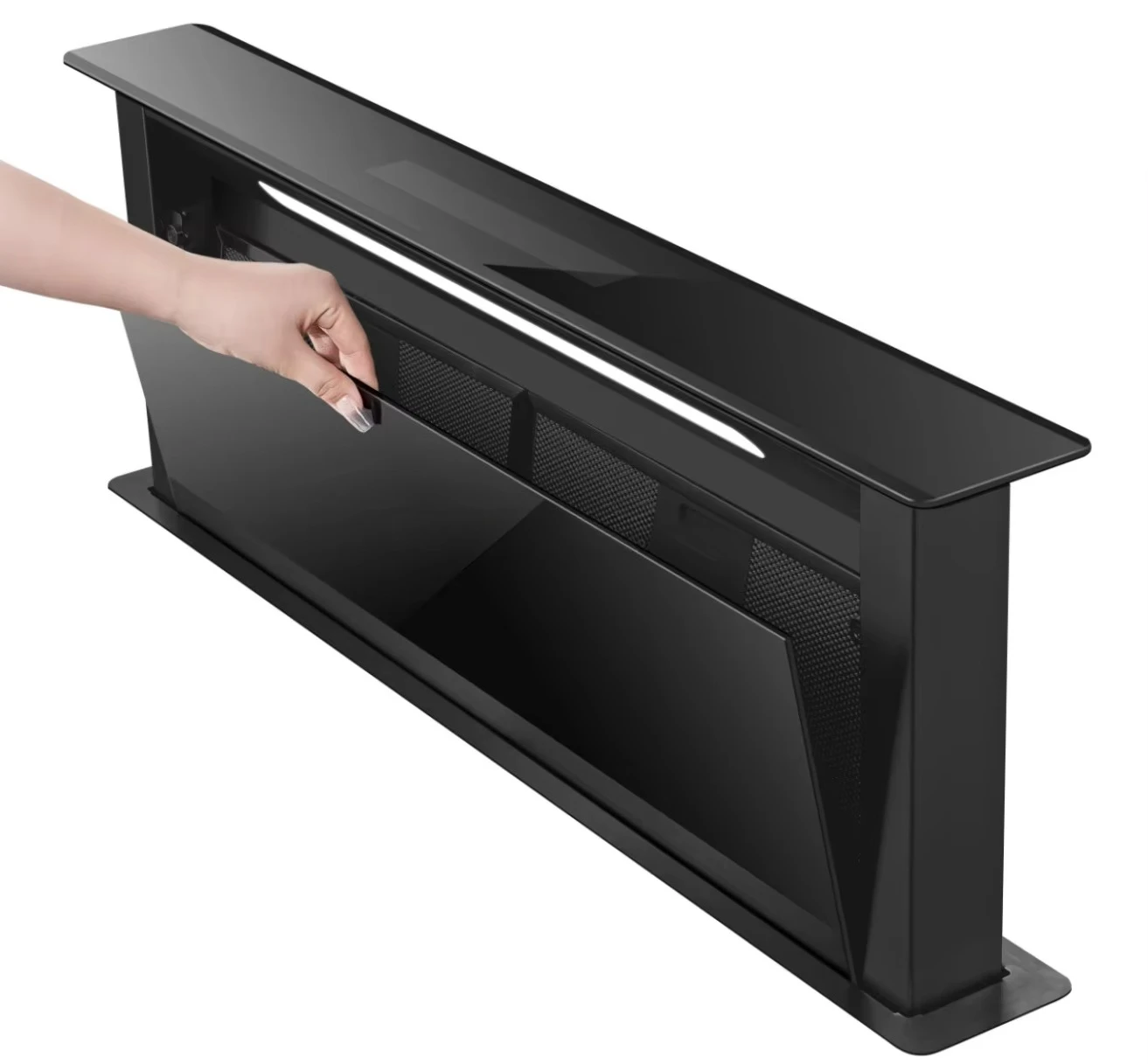 90cm ultra-thin sliding downward range hood automatic lifting kitchen ventilation hood