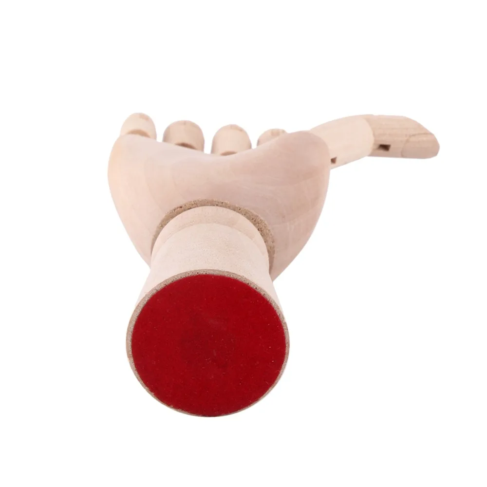 1pcs Wood Tone Wooden Hand Model Adjustable Joint Flexible Movable Fingers Mannequin Hand Right Hand Sketch Drawing