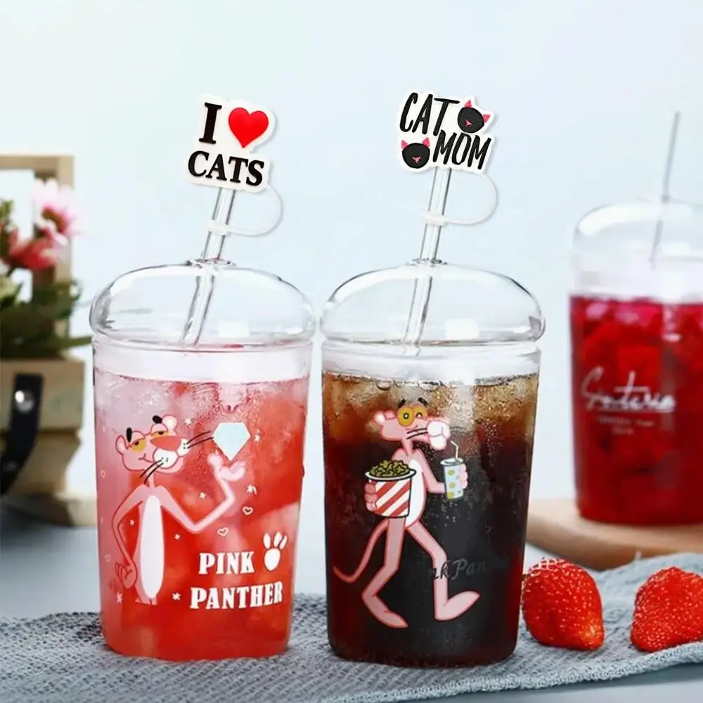 Cartoon Cat Straw Plug Cute Airtight Silicone Straw Topper Splash Proof Dustproof Drinking Dustproof Cap Cup Accessories