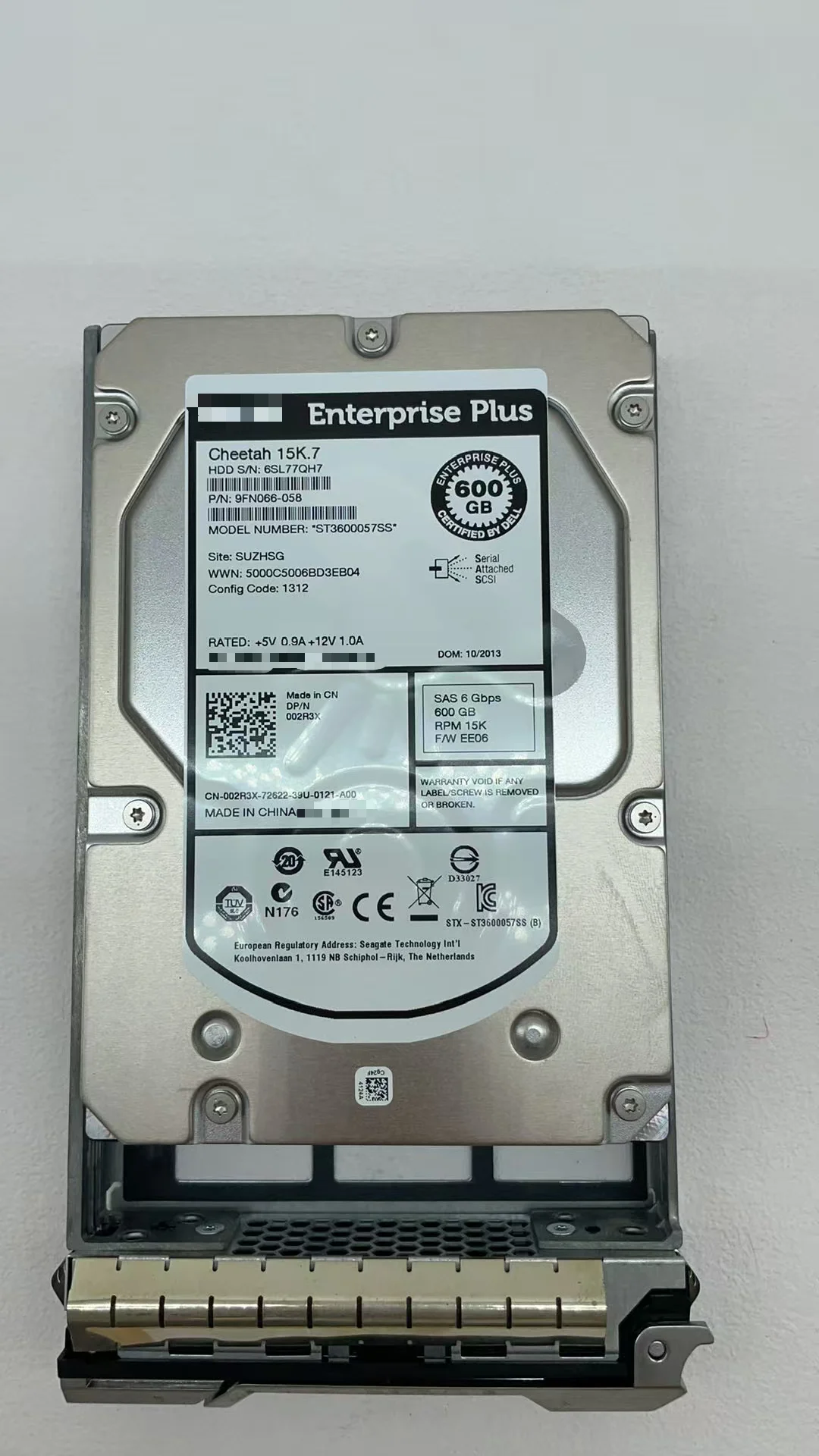 

Enterprise Plus 0W347K W347K ST3600057SS 600GB 6G 15K 3.5" SAS Hard Drive W/Tray