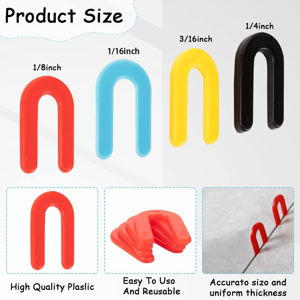 240 Packs Plastic Shims Horseshoe U Shaped Tile Spacer Shims Small Structural Plastic Shims