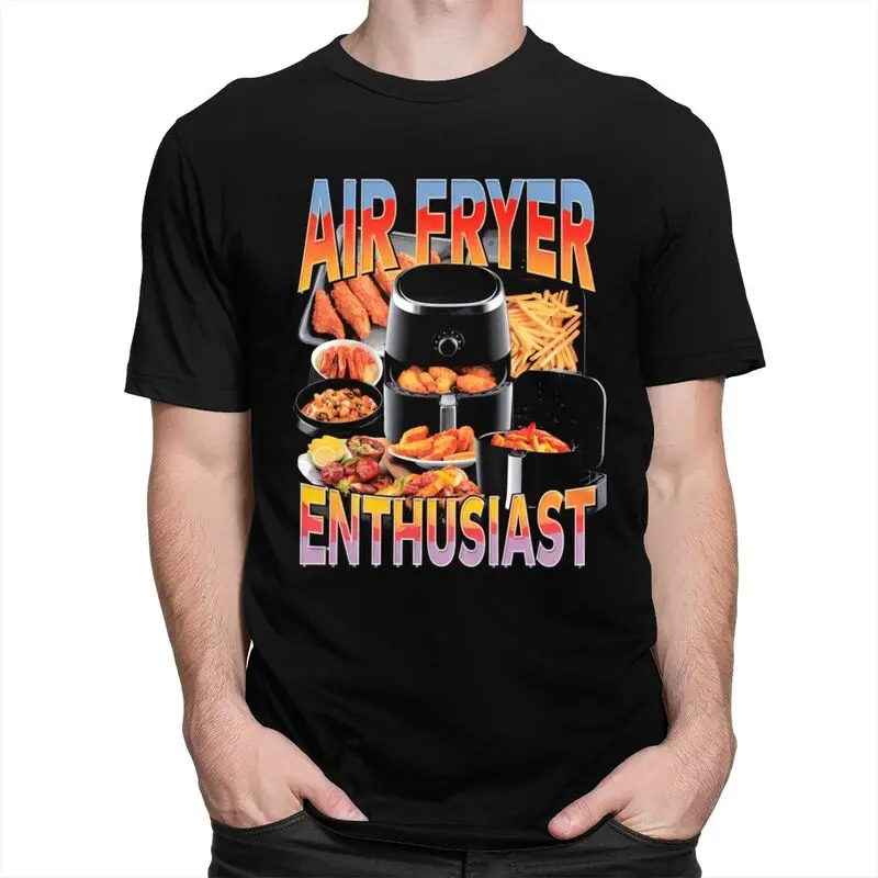 Air Fryer Meme Funny Cooking Design T Shirt Unisex Short Sleeves Awesome Tee Shirt Summer Style Loose Fit 100% Cotton Tee Tops
