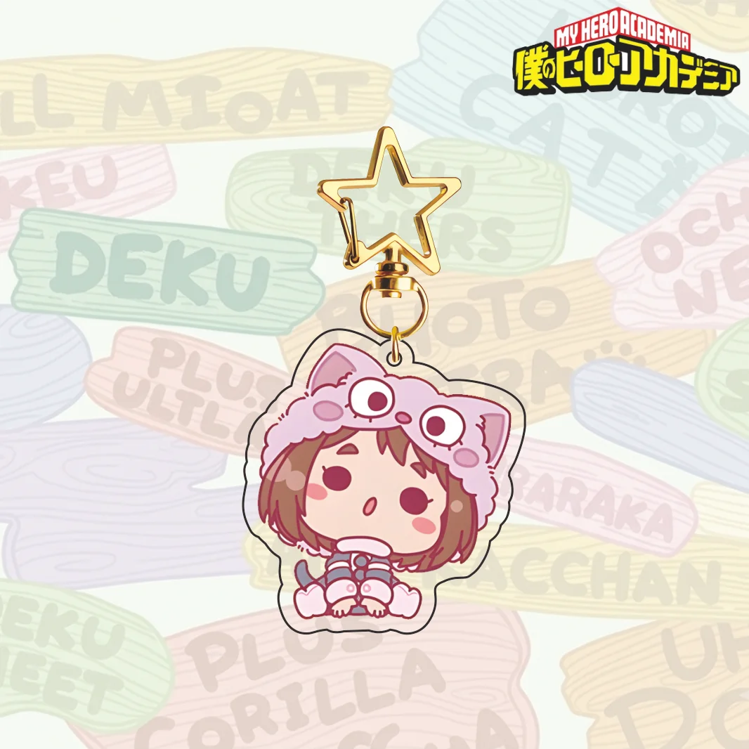 My Hero Academia Tier-Haube Q-Version Acryl-Schlüsselanhänger Sternhaken Deku Bakugo Todoroki Uraraka Anime Rucksack-Anhänger MHA Fans – Detail 3