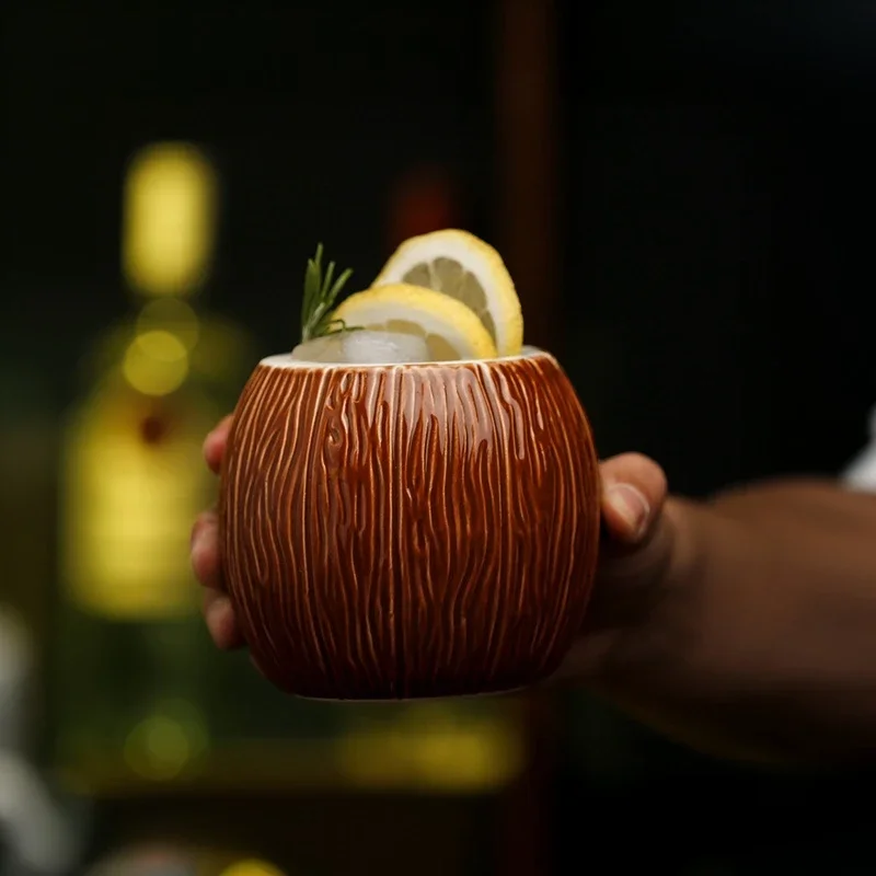 

Подарок на Хэллоуин, бар, чашка Тики, креативная керамическая кружка, посуда для напитков, кружка Тики, персонализированная коктейльная чашка в гавайском стиле, украшения для дома