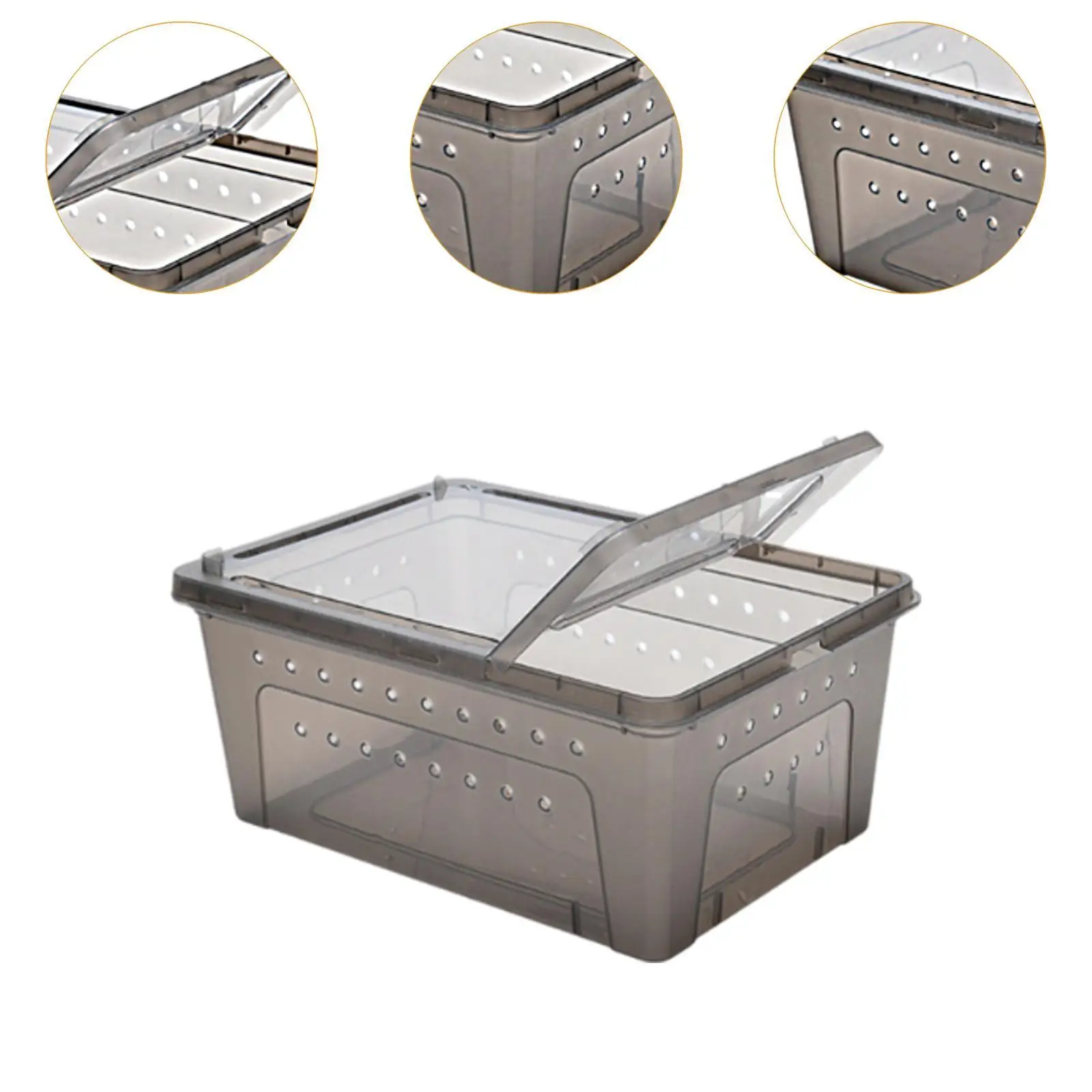 Reptile Breeding Box Lightweight Terrarium Breeding Tank Portable Animal Habitat Cage for Silkworm Scorpion Frogs Gecko Turtle