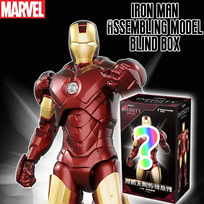 

Marvel The Avengers Assembled Model Captain America Spider Man Iron Man Blind Box Model Stand Toy Action Figure Blind Box Gift