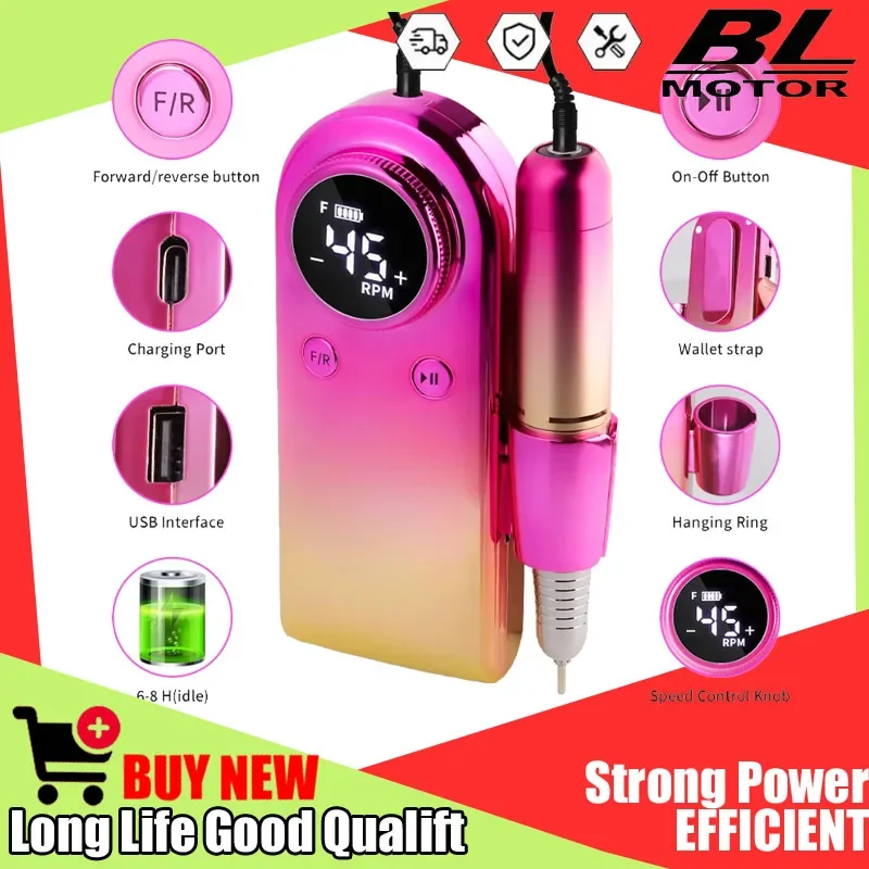 

Горячая новинка: Профессиональная аккумуляторная электрическая фреза для ногтей 45000 об/мин, беспроводной аппарат для маникюра и полировки акриловых и гелевых ногтей