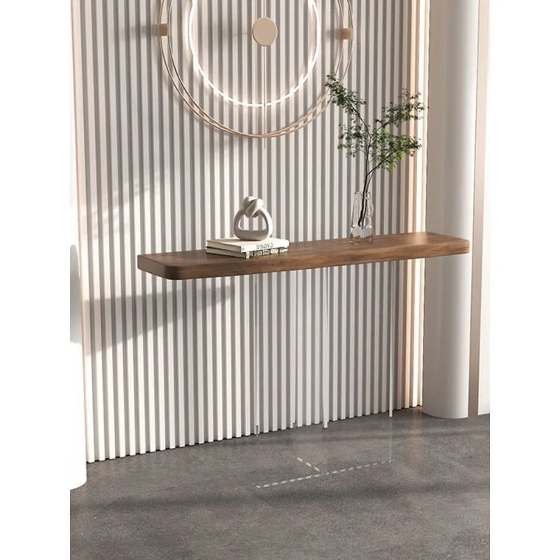 

Acrylic solid wood semicircular extremely narrow entrance door entrance table light luxury simple modern