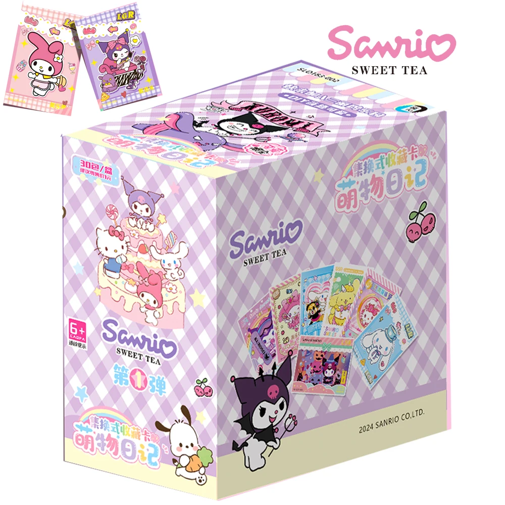 

Genuine Sanrio Cards For Kid Cute Anime Figures Cinnamoroll Hello Kitty Melody Interchangeable Collection Card Christmas Gift