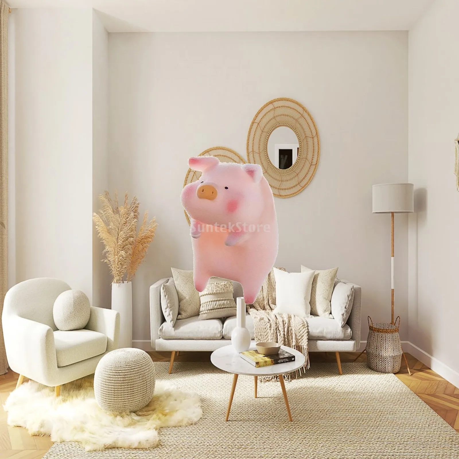 Car Dashboard Figurines Small Flocking Animal Statue Interior Accessories Gift for Vehicle Bedroom Office Table Topper