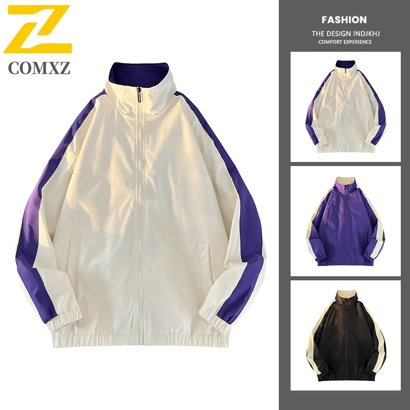 

COMXZ 2025 Casual Jacket Spring Loose All-Match Korean Style Trendy Handsome Coat Waterproof Windproof lightweight windbreaker