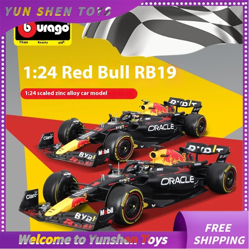 

Модель автомобиля Bburago 1:24 Red Bull RB19F1, Полноразмерная модель автомобиля из сплава 2023, формула гоночного автомобиля, коллекционная игрушка, подарки