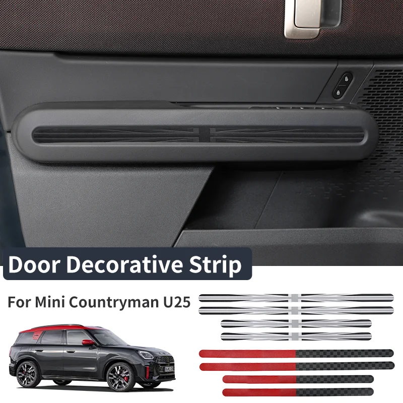 Car Door Decorative Strips Protective Sticker For Mini Countryman U25 2024 2025 Car Interior Door Armrest Stricker Accessories