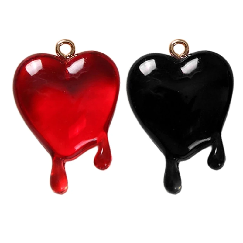 

652F Popular Acrylic Love Drop Blood DIY Accessories Color Heart Pendants DIY Handmade Bracelet Necklace Earrings Materials