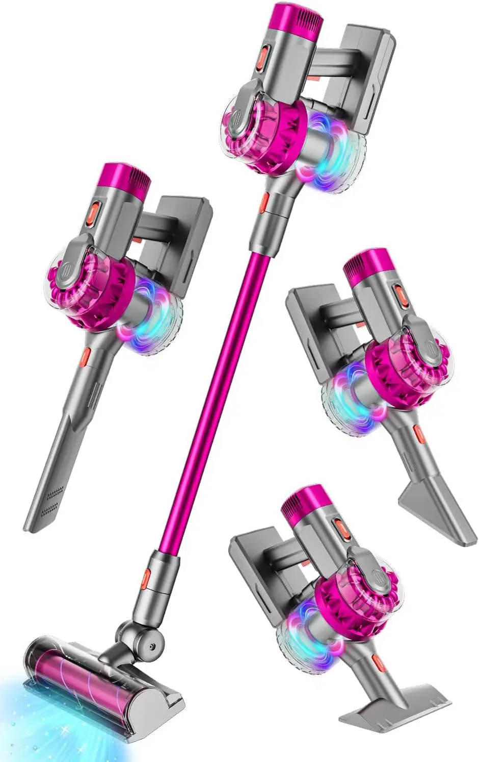

Детский пылесос 4-в-1 с функцией всасывания, электрический пылесос для малышей от 3 до 6+ лет (для мальчиков и девочек), игровой набор для уборки в цвете розово-красный