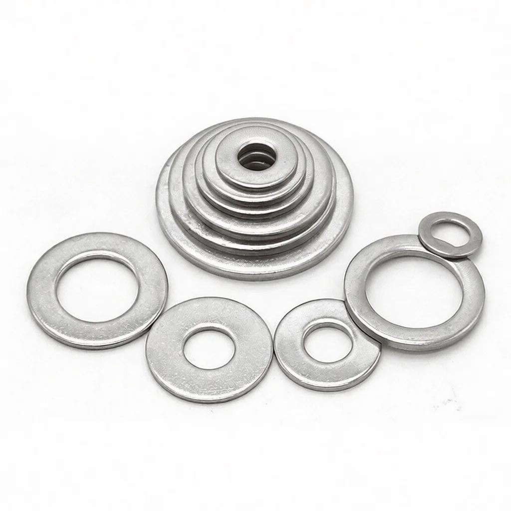 304 Stainless Steel Flat Washers Assortment Kit Metal Gaskets Hardware Fasteners Metric Rings Sealing Repair Industrial