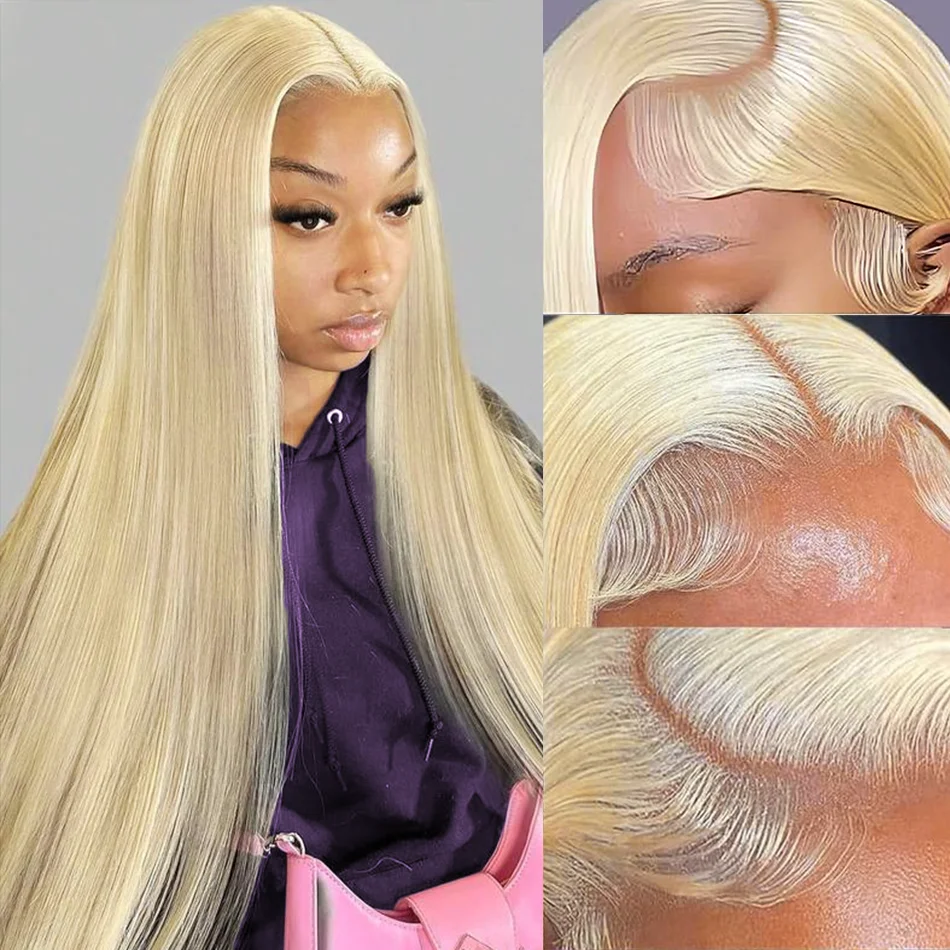 

613 Hd Lace Frontal Wig 13X6 Blonde Straight Human Hair Wigs 100% Body Wave Lace Front Wig 250 Density Brazilian Hair 30 40 Inch