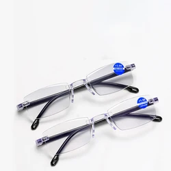 Blue light proof presbyopia glasses Ultra light rimless cut edge presbyopia glasses