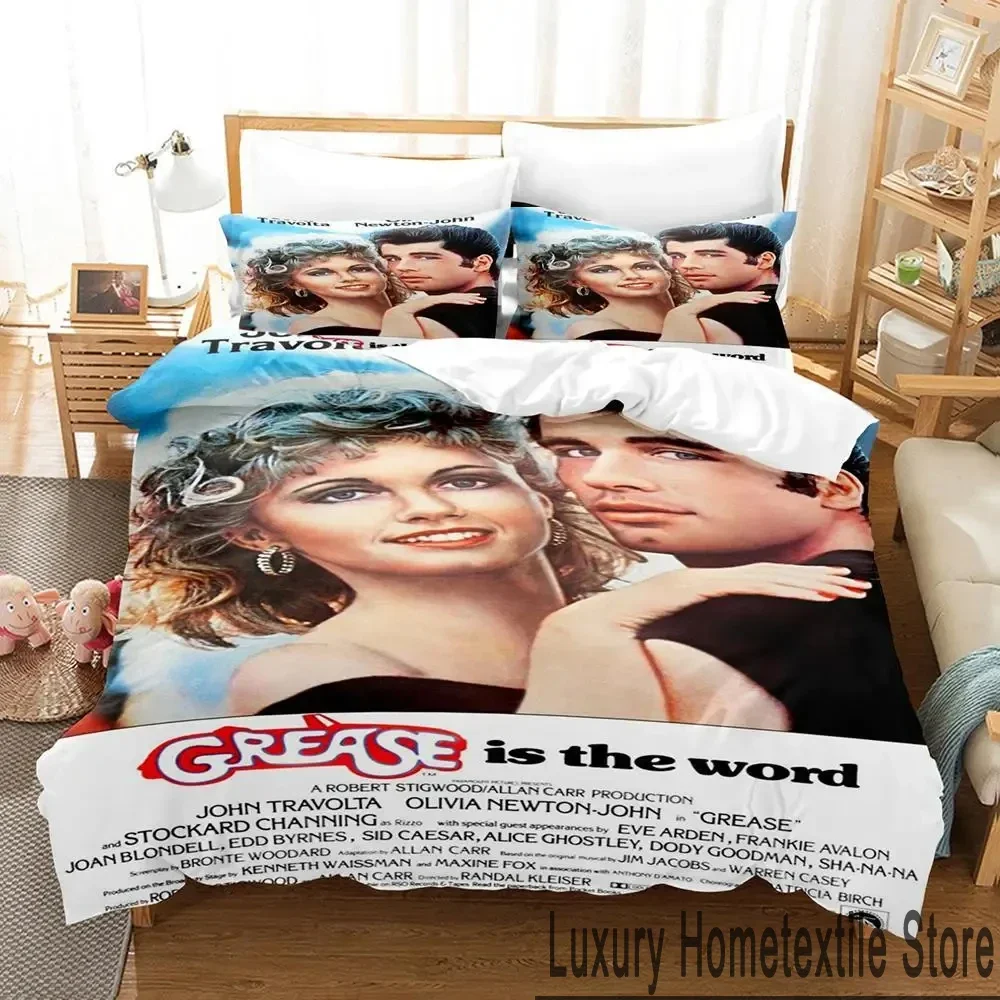 3D Print Grease Bedding Set Boys Girls Twin Queen King Size Duvet Cover Pillowcase Bed boys Adult Home Textileextile