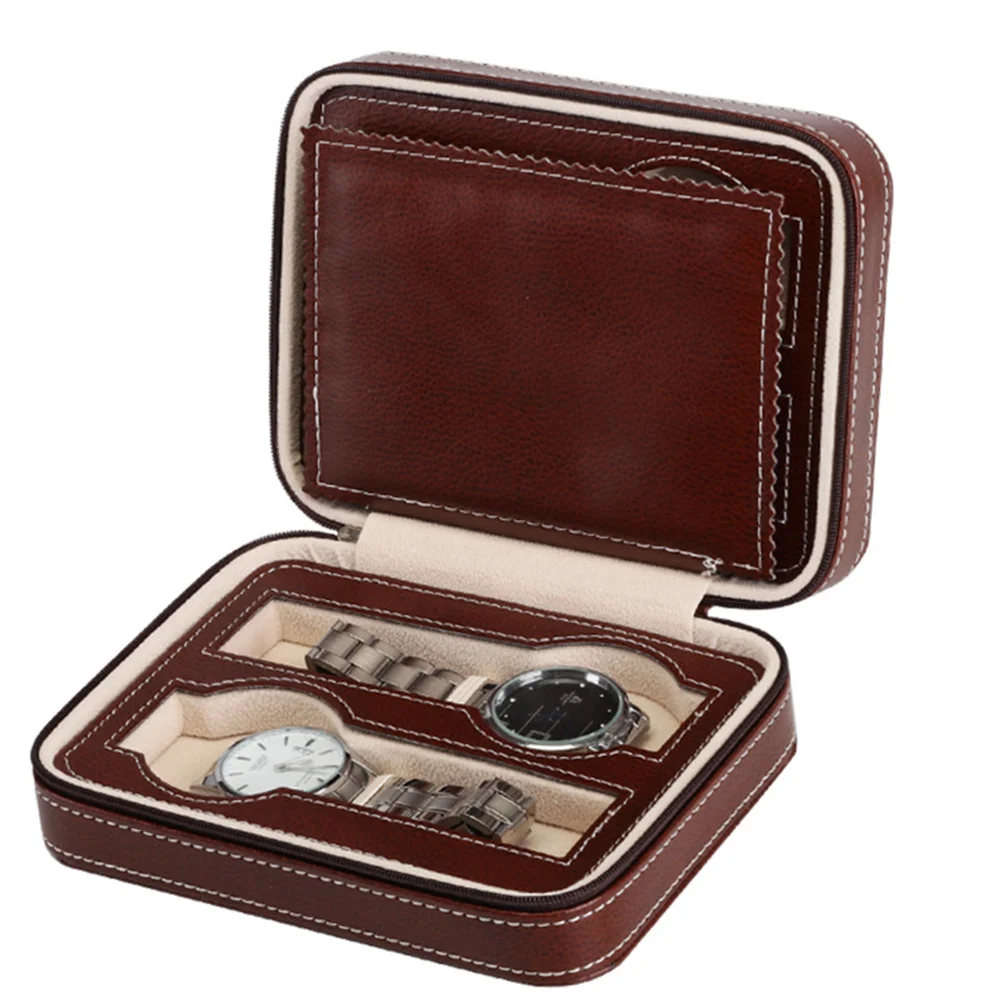 

1Pcs Watch Storage Box Durable Watch Case Lockable Organizer for Collectors Men Jewelry Display Holder Coffee