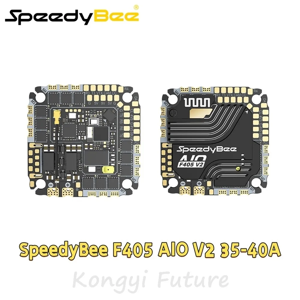 SpeedyBee F405 AIO V2 35-40A Bluejay 25.5x25.5 3-6S Flight Controller ESC Integrated for racing drone