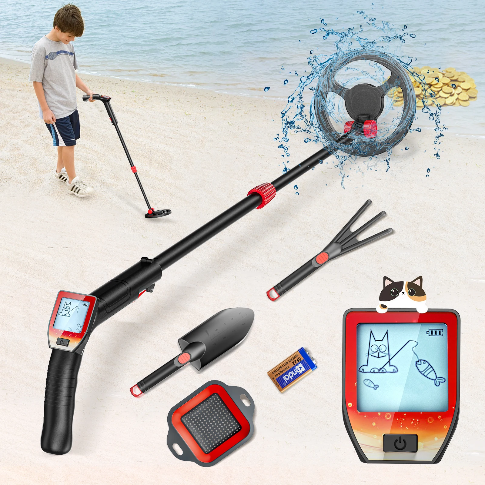 Gold Metal Detector Handheld Professional Metal Detector With LCD Display Waterproof IP68 Search Coil Metal Treasure Detector