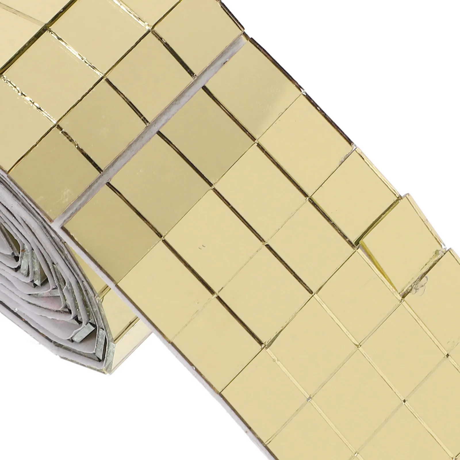 

1 Roll Wall Stickers Glass Mini Square Mirror Mosaic Self-Adhesive Waterproof Tile Stickers for Home Office Kitchen Bathroom