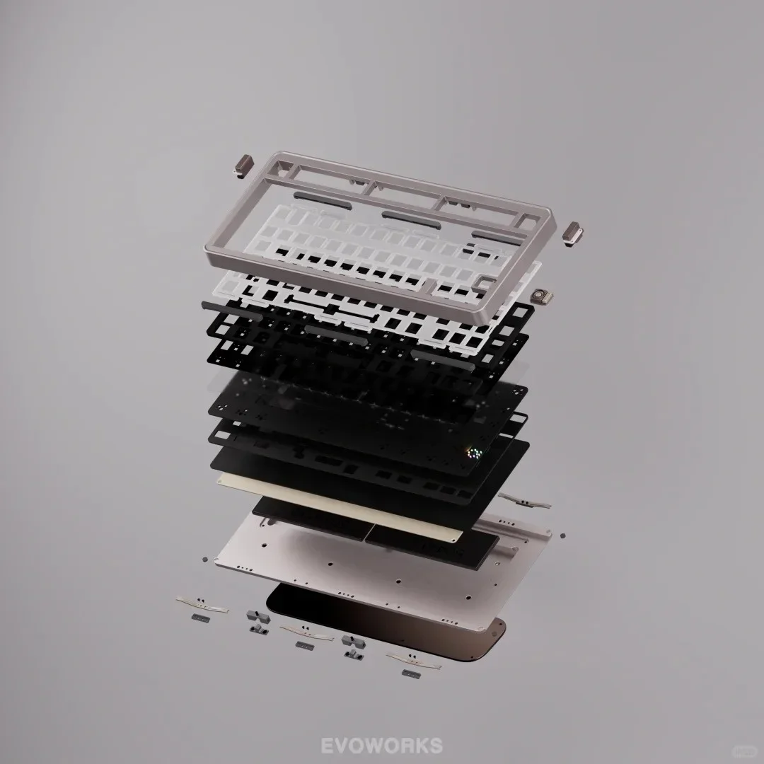 

Механическая клавиатура EvoWorks EVO75, трехрежимная беспроводная клавиатура с горячей заменой, быстрая съемная 8-алюминиевая клавиатура QMK/VIA