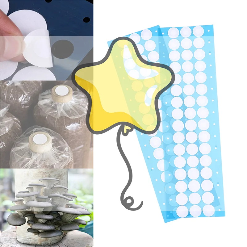 48Pcs/sheet 20mm Synthetic Filter Paper Sticker For Under Wide Mouth Jar Lid Mushroom Cultivation Supplies