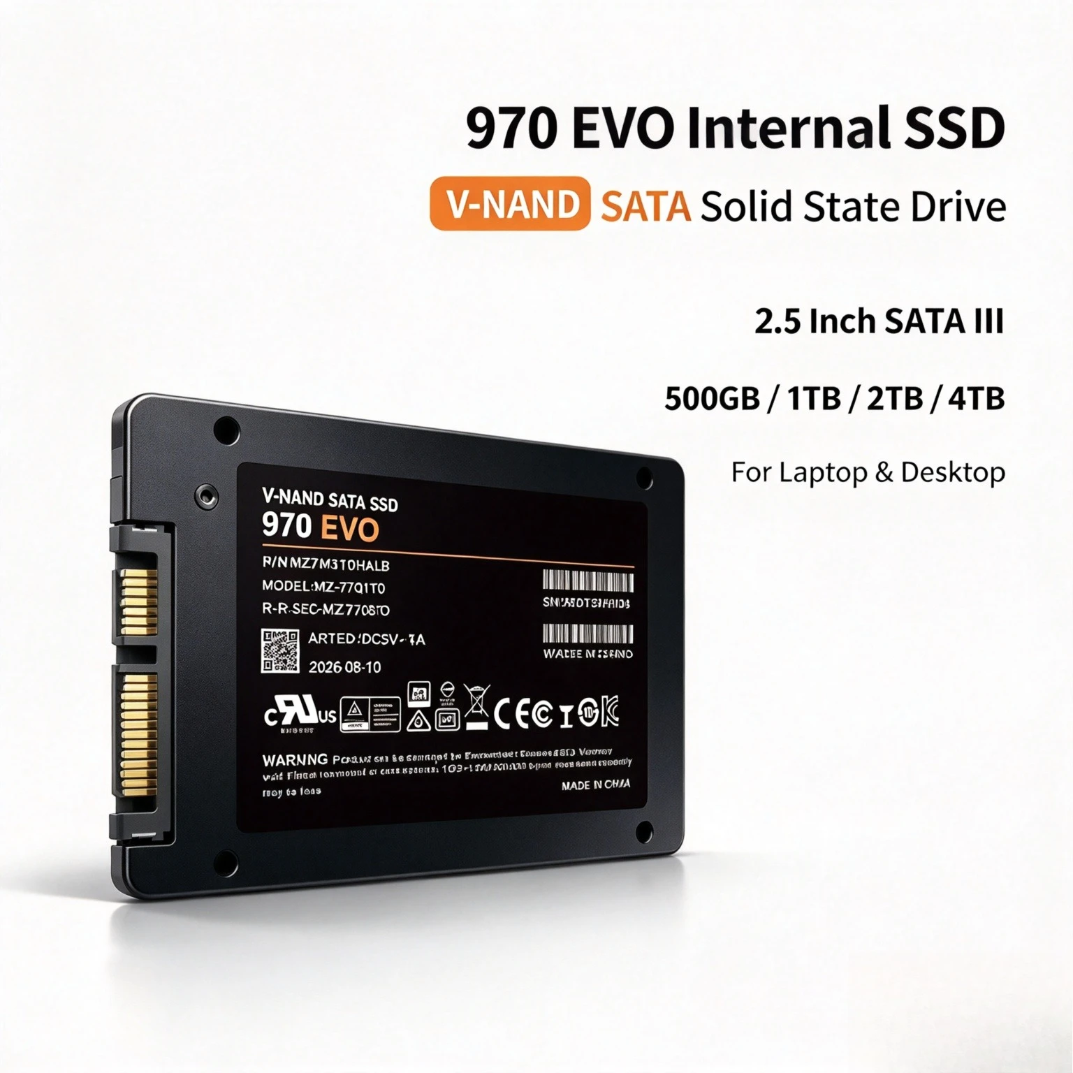 2026 4TB Solid State Disk SSD 970 Evo 500GB 1TB 2TB Internal HDD Hard Drive Sata3 2.5 Inch For Laptop Microcomputer Desktop