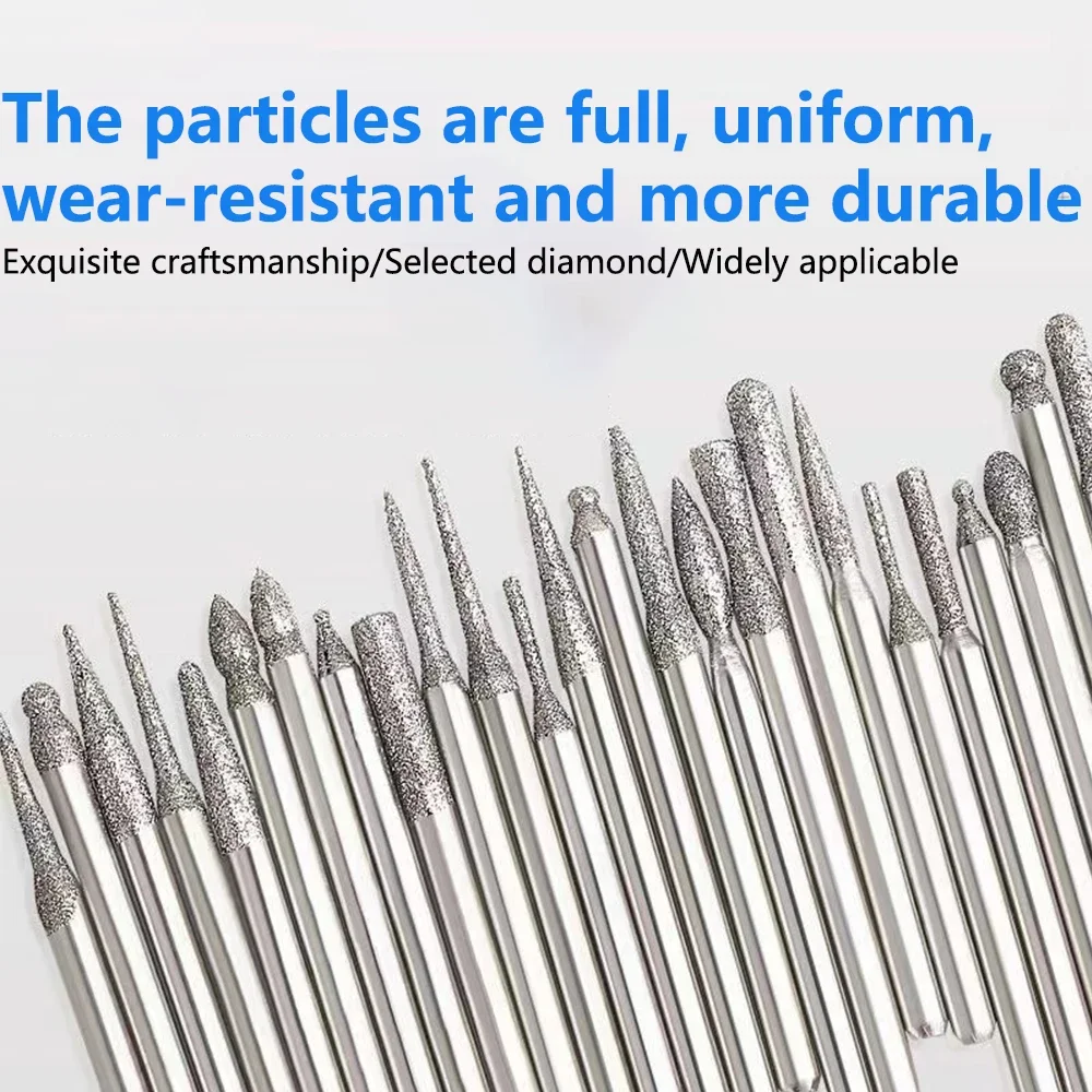 A complete set of replacement drill bits for engraving machines, replaceable accessories for engraving Dremel rotary machines