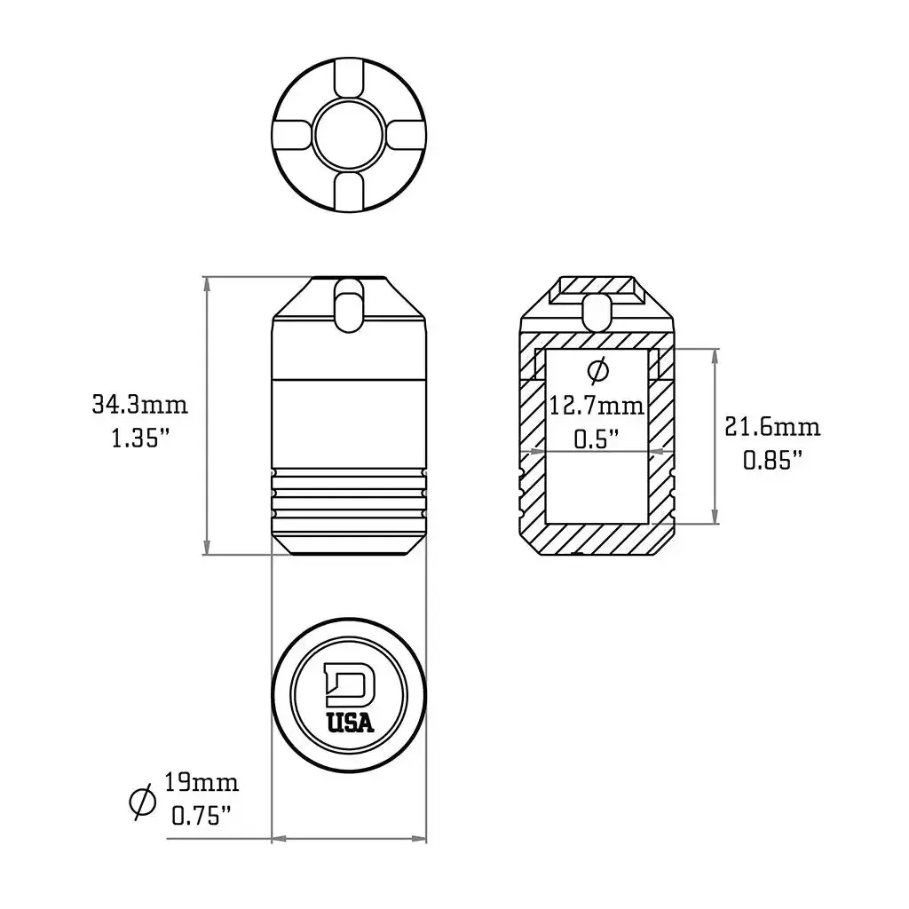 Safely Store Your Portable Accessories with the Waterproof and Portable DANGO CAPSULE Aluminum EDC key chain fastener