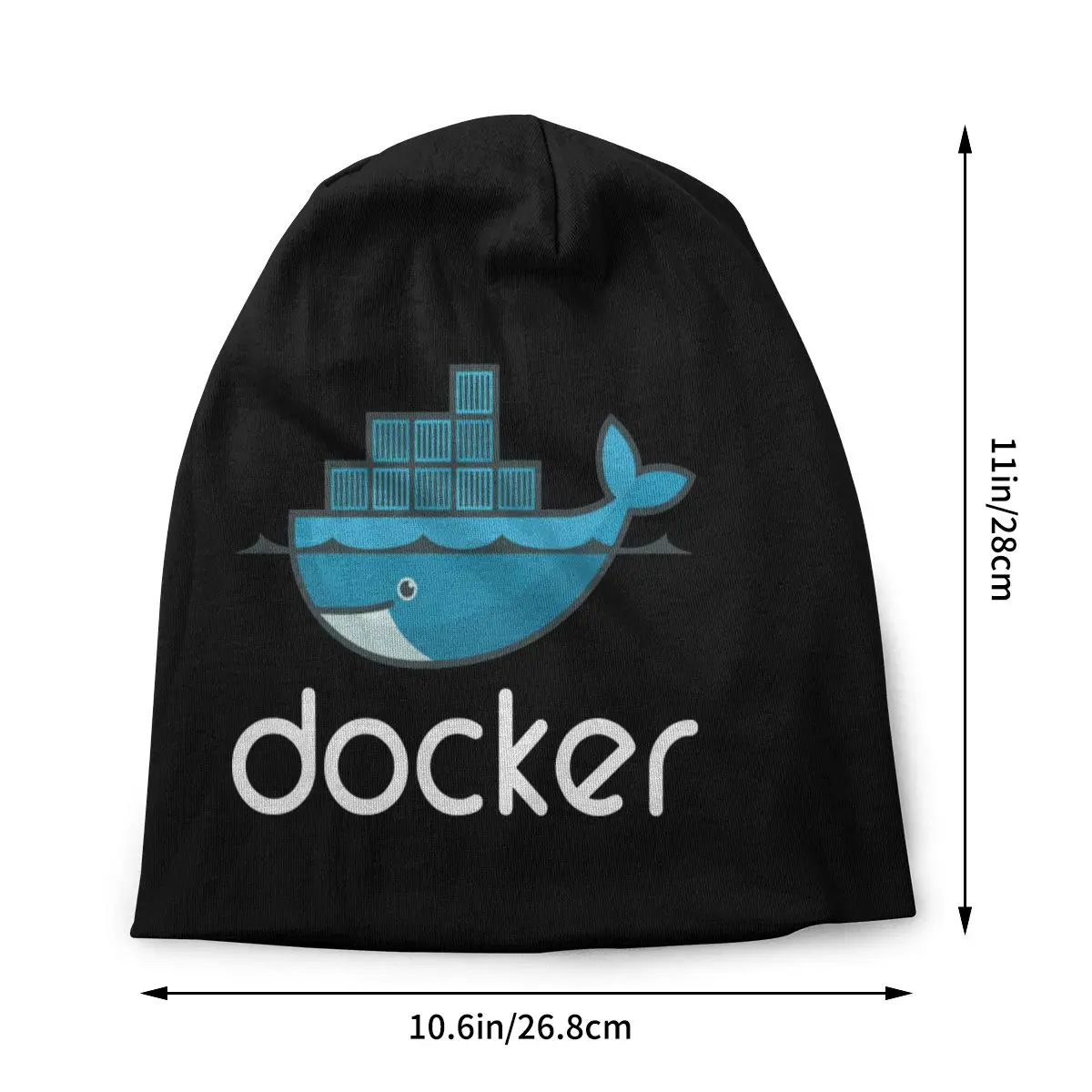 Docker Logo Skullies Beanies Linux Javascript Computer Hats Goth Outdoor Men Women Cap Spring Dual-use Bonnet Knitted Hat