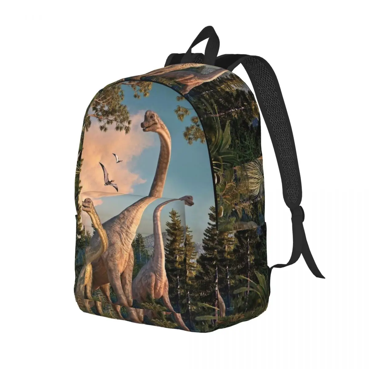 Mochila Brachiosaurus Walk para hombres y mujeres, mochila informal para escuela secundaria, senderismo, viaje, Daypack Dinosaurs Dinos, bolsas de lona para computadora portátil, regalo