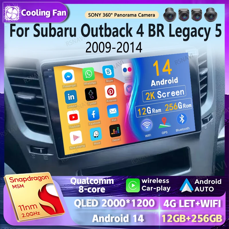 

Android 14 Carplay Car Radio Multimedia Player For Subaru Outback 4 BR Legacy 5 2009 - 2014 Auto Autoradio Stereo 2din Head Unit