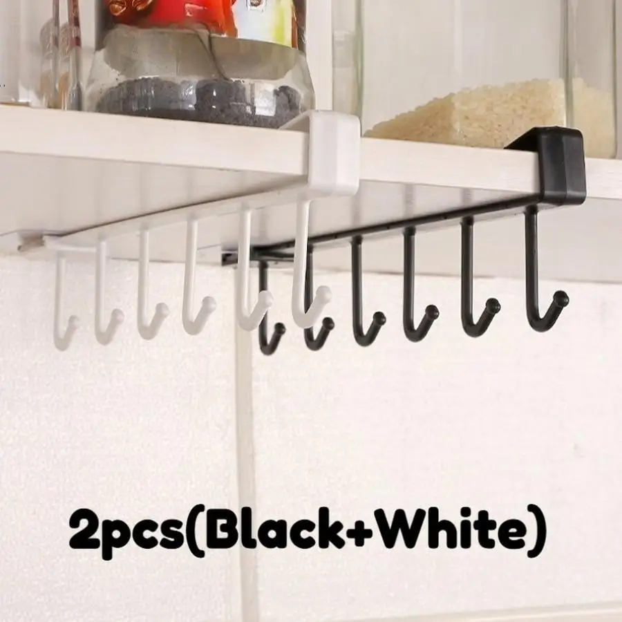 1/5/10/20/50/100pcs Wall-Mounted Coffee Cup Holder, Space-Saving Kitchen Storage Organizer with Hook, Multifunctional Hanger for