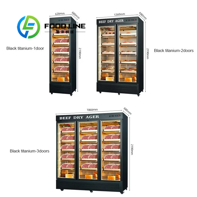 Commercial Beef Dry Aging Fridge Fog-Free Glass Display Window Keeps Clear Visual Effect For Restaurant Beef Exhibition Sales