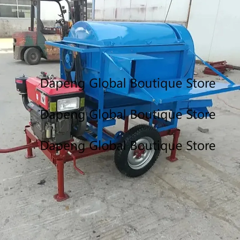 Multi Grain Automatic Threshing Husking Equipment Bean Wheat Soybean Farm Processing Machine