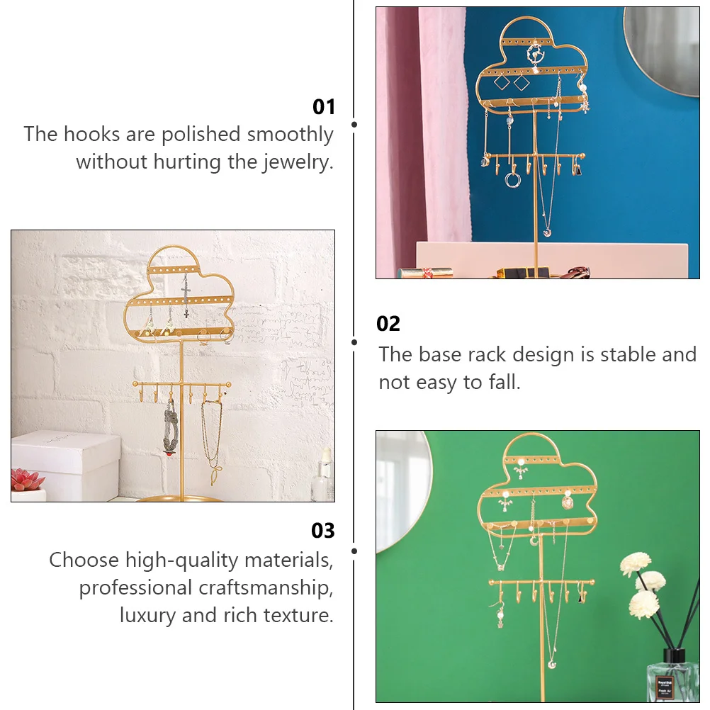 

1 шт. подставка для дисплея, блестящая уникальная форма, стабильная основа, стеллаж для хранения ювелирных изделий, серьги, ожерелье, браслет, органайзер