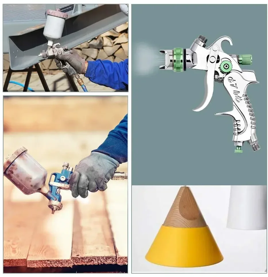 

SAT Professional Gravity Feed HVLP Spray Gun 1.4/1.7/2.0mm 3 Fluid Tips Airbrush DIY Spray Paint Kit Portable Car Paint Spray Gu