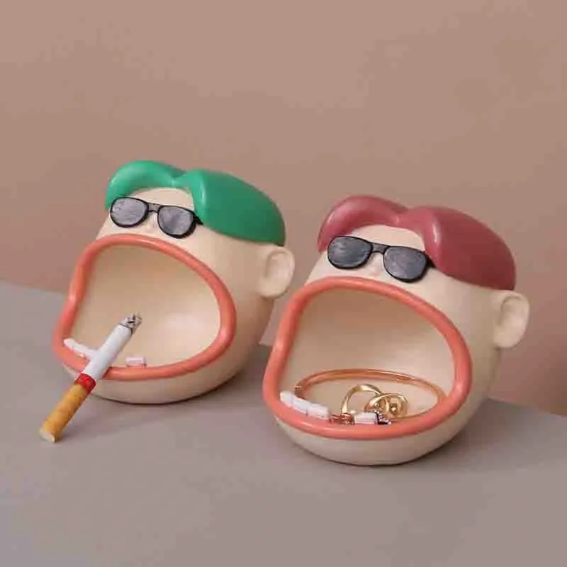 Cute Cartoon Shaped Ashtray Home Living Room Multi functional Decoration Storage Ashtray Storage for Girls' Birthday Gifts LH949