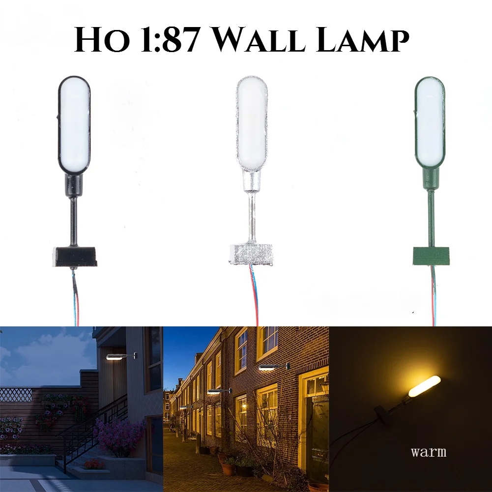 3pcs Diy Model Making HO 1:87 3V Led Miniature Luminous Wall Lamp Railway Train Lights Model Railroads Building Layout Diorama