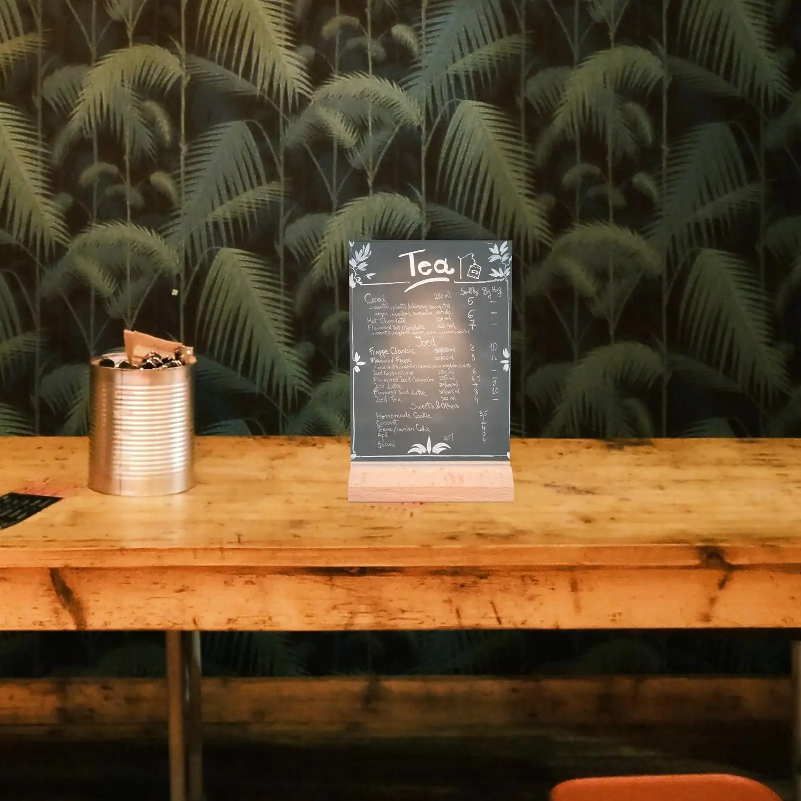 Holz Acryl Display Board Notizklemme Menü Rack Desktop Foto Halter Steady Sign Tabletop Ganizer