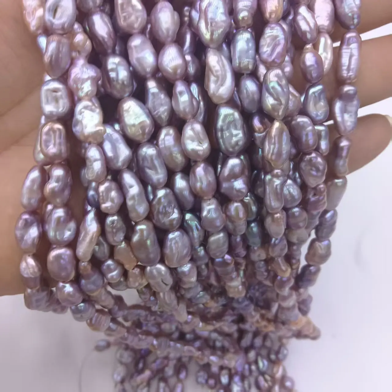 38cm High-Quality Keshi Baroque Pearl Beads 8-9 mm AAA Freshwater Loose Pearls with High Luster Fewer Flaws for Jewelry Making