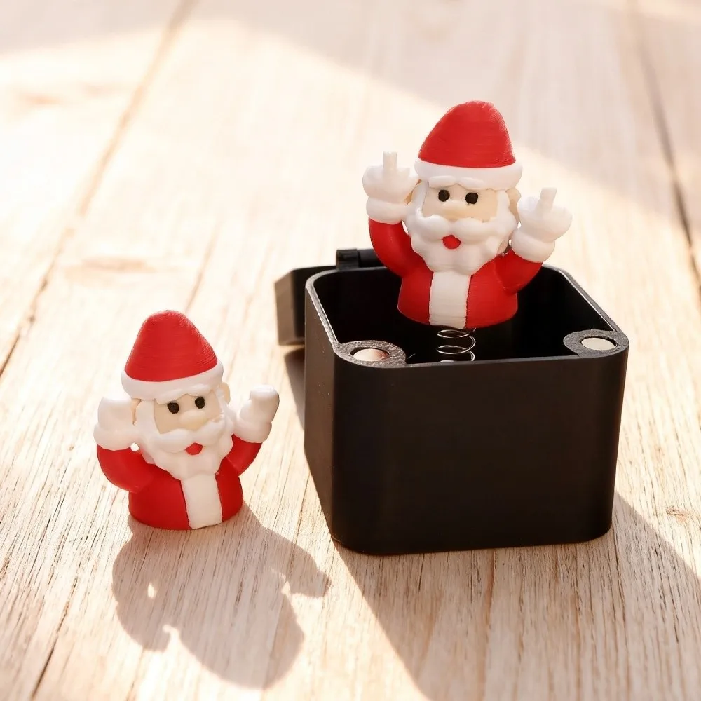 Creativo Babbo Natale Pupazzo di neve Scatola di scherzo di Natale Scatole regalo di scherzo eccentrico in plastica Regalo annegante Decorazione da scrivania divertente